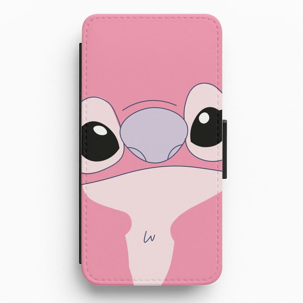 Cute Pink Alien Face Flip / Wallet Phone Case