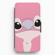 Cute Pink Alien Face Flip / Wallet Phone Case 1
