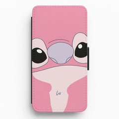 Cute Pink Alien Face Flip / Wallet Phone Case