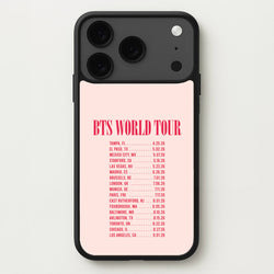 K-Pop Band World Tour List 2026 iPhone 17 Pro Max Case