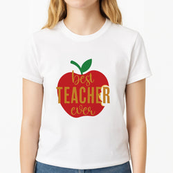 Apple Best Teacher Ever Womens T-Shirt