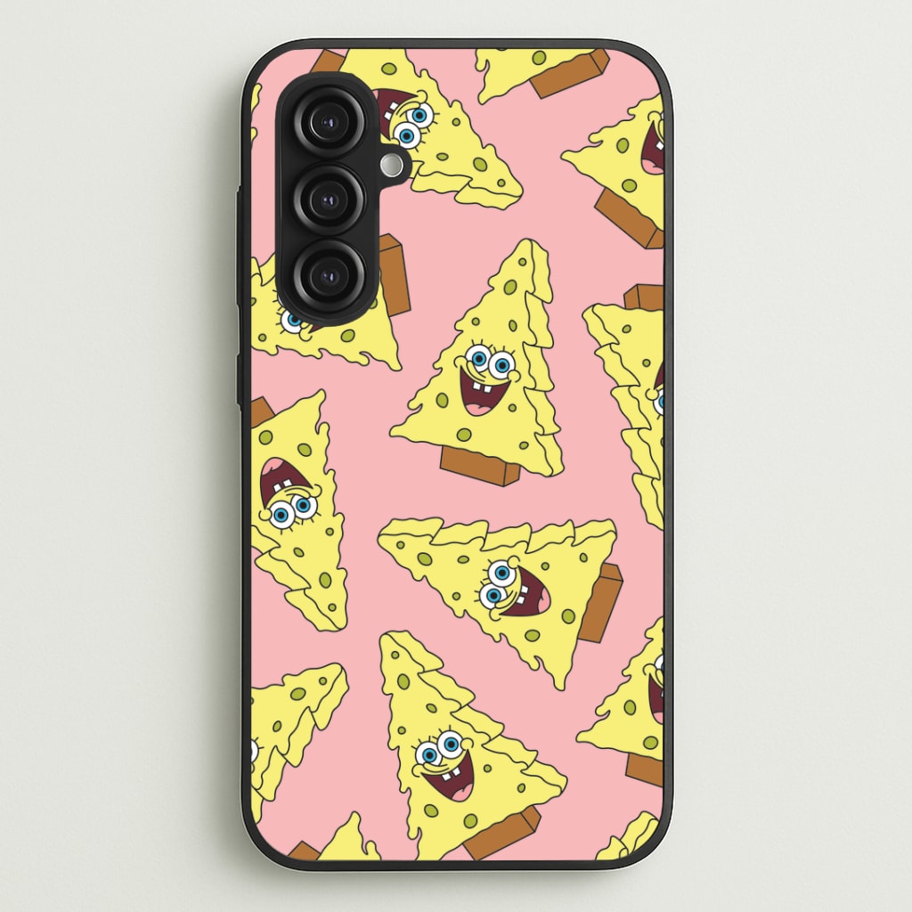 Christmas Tree Cartoon Sponge Pattern Galaxy S23FE Case