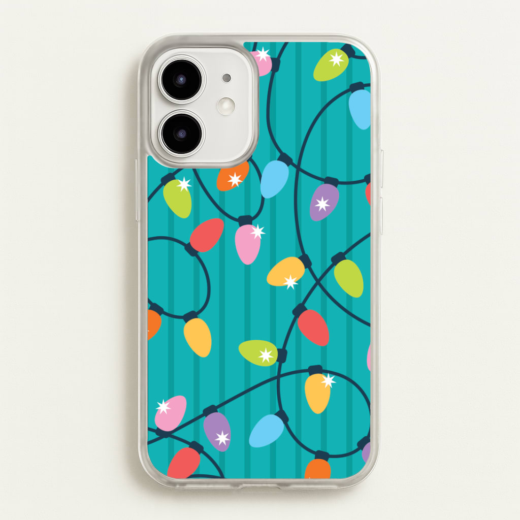 Funky Christmas Lights Pattern iPhone 12 / 12 Pro Case