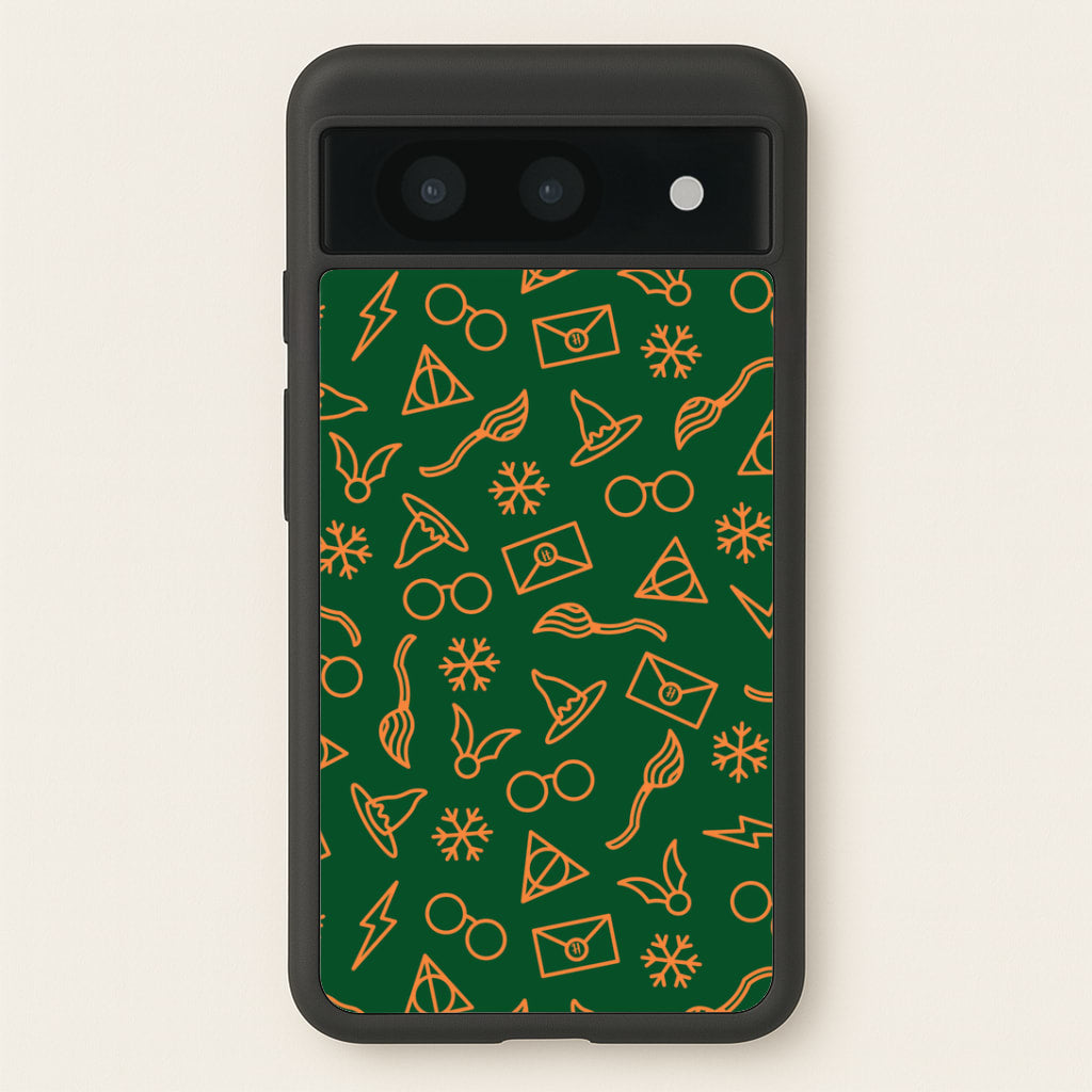 Christmas Wizard Icons Pattern Google Pixel 8a Case