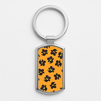Mouse Ghosts Pattern Silver Metal Keyring