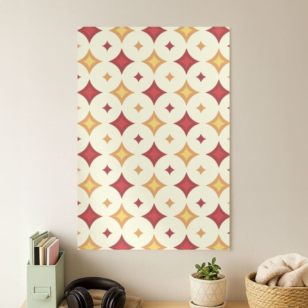 Geometric Christmas Stars Pattern Poster