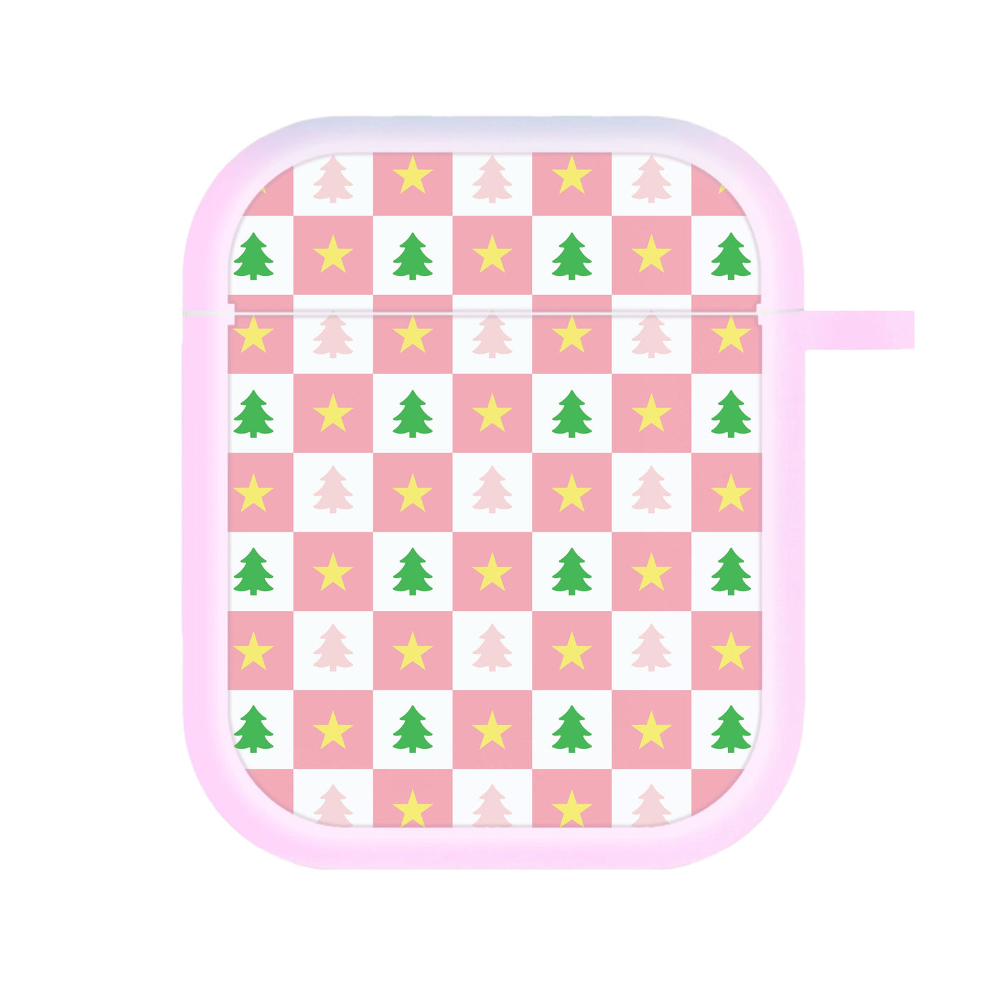 Pink And Green Tree Pattern AirPods Case