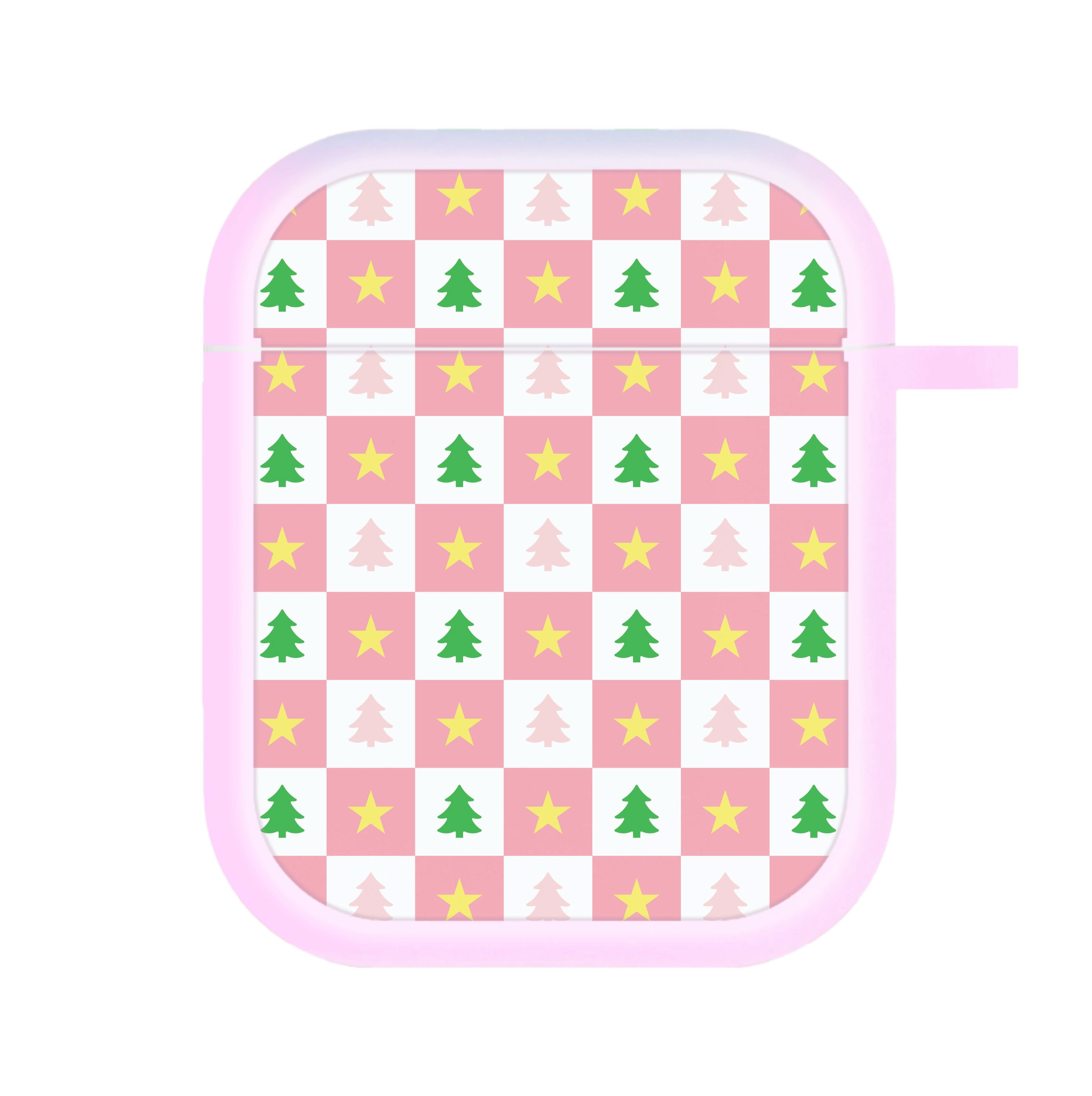 Pink And Green Tree Pattern AirPods Case