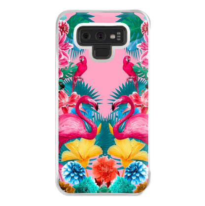 Flamingo and Tropical garden Phone Case