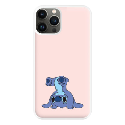 Cute Blue Alien Handstand iPhone 13 Pro Max Case