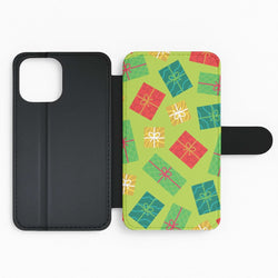 Colourful Abstract Christmas Presents Pattern Flip Phone Case