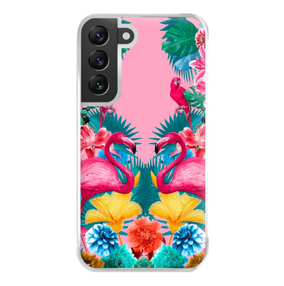 Flamingo and Tropical garden Phone Case