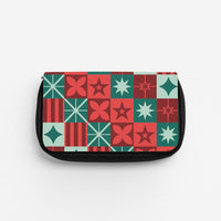 Geometric Square Christmas Pattern Pencil Case