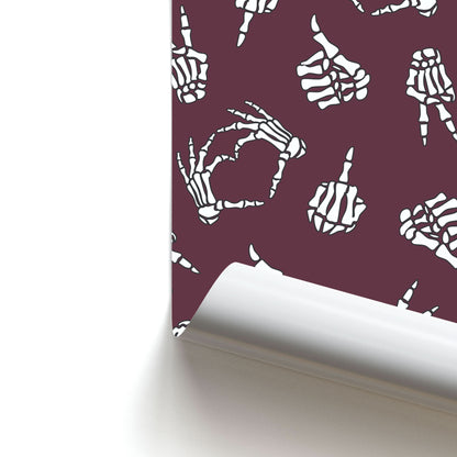 Skeleton Hands Pattern Poster