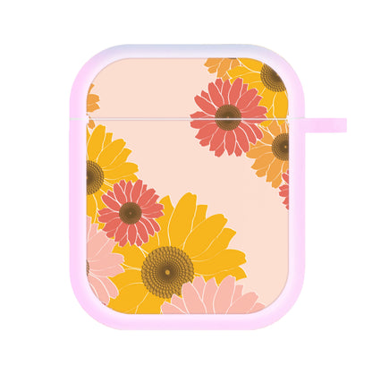 Sunflower Floral Pattern AirPods Case