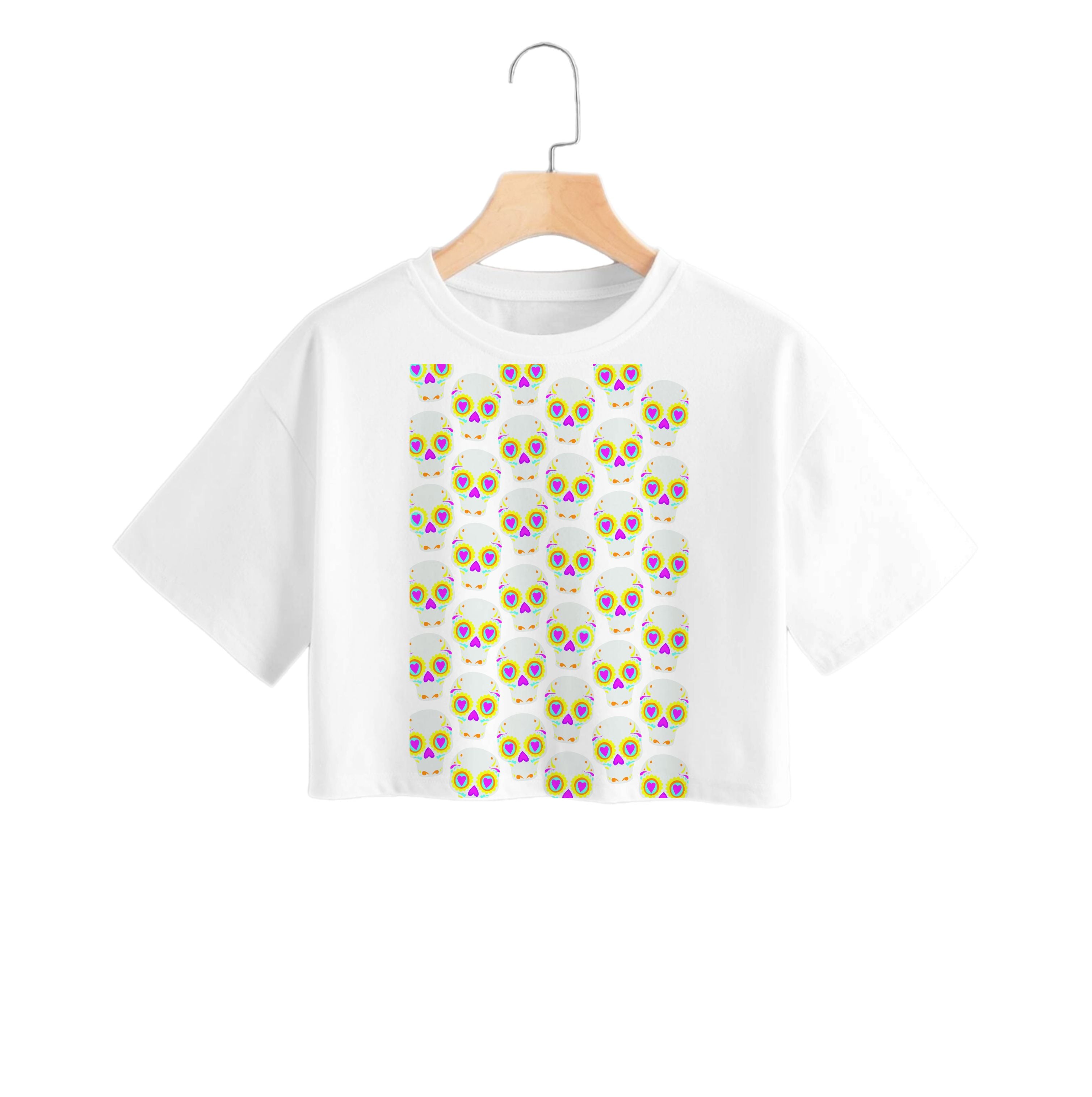 Skull Pattern - Halloween Crop Top