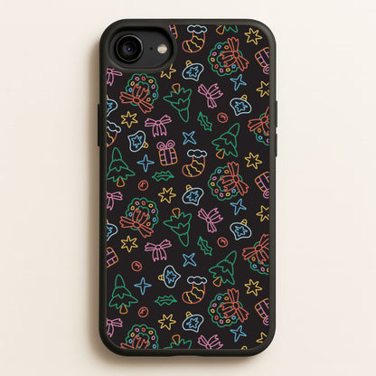 Neon Christmas Icons Pattern I iPhone 6 / 7 / 8 / SE Case