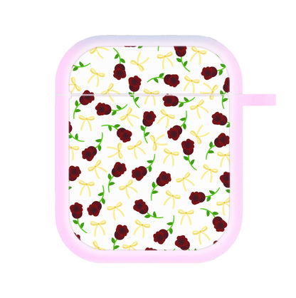 Roses And Bows Pattern AirPods Case