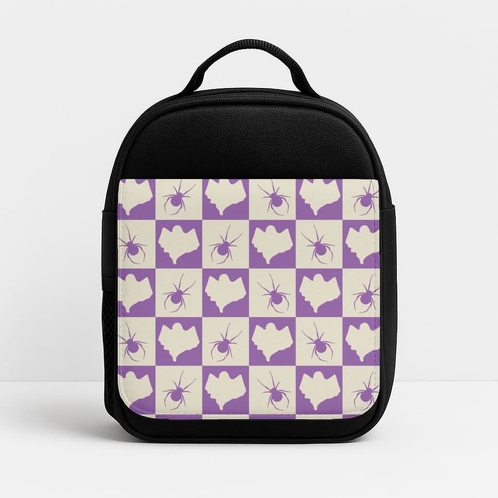 Spiders And Ghosts Checkered Pattern I Lunchbox