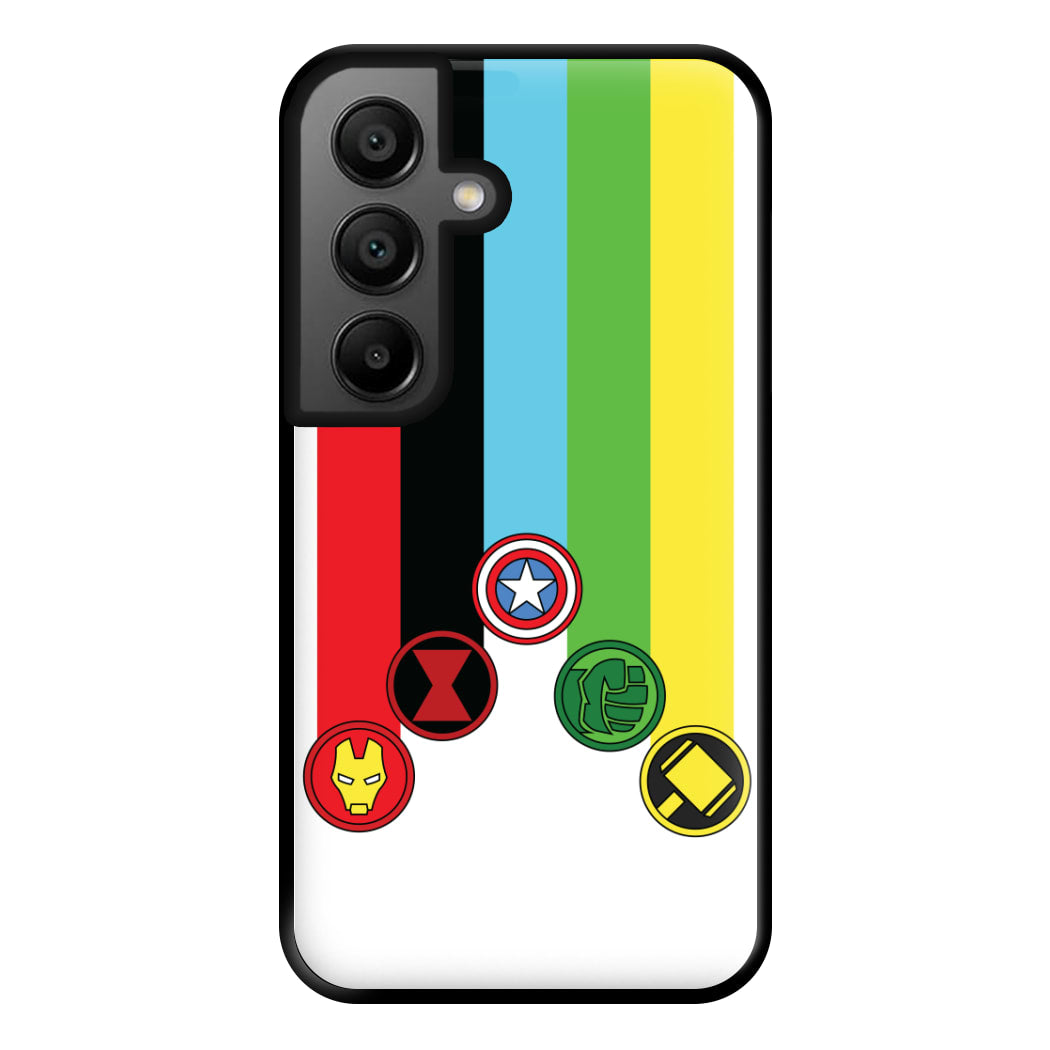 Superhero Team Colourful Symbols  Galaxy A55 Case