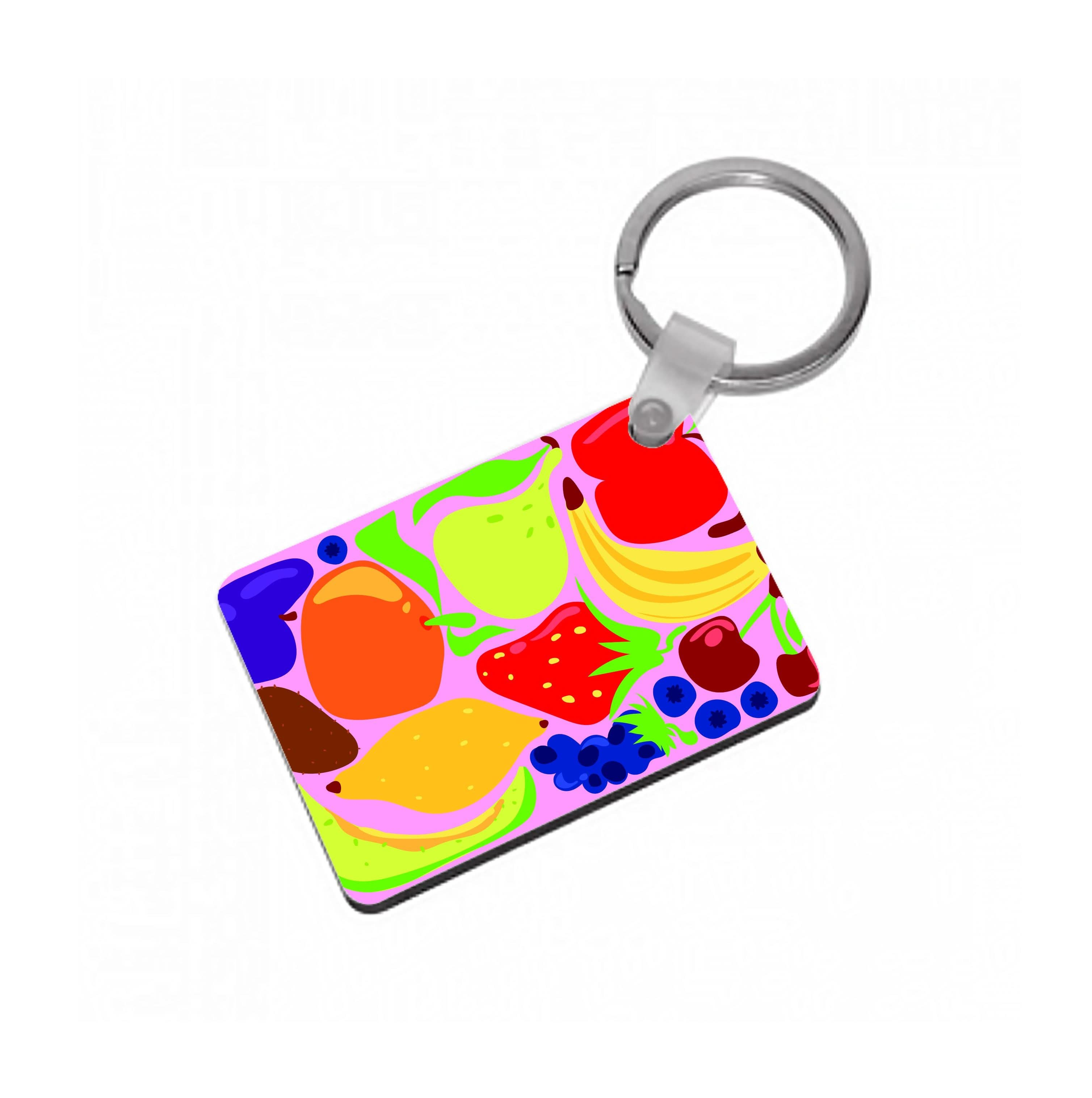 Abstract Fruits Keyring