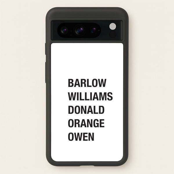 Take Band Members Names Google Pixel 8 Pro Case