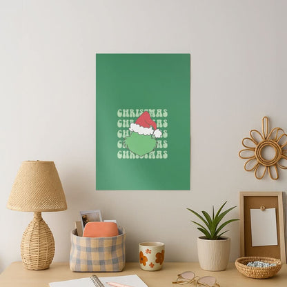 Green Creature Christmas Art Print