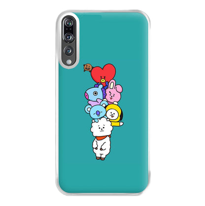 Green BT21 - RJ, Mang, Koya, Chimmy, Cooky, Shooky, Tata - K Pop Phone Case