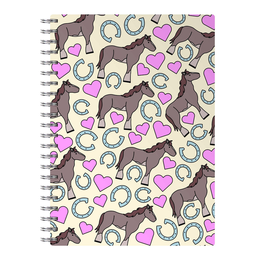 Horses And Horseshoes Pattern - Horses Notebook