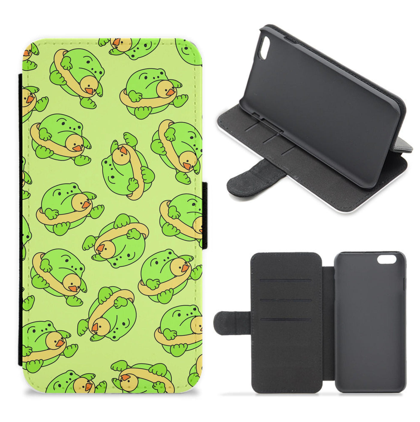 Frog Pattern - Plushy Flip / Wallet Phone Case