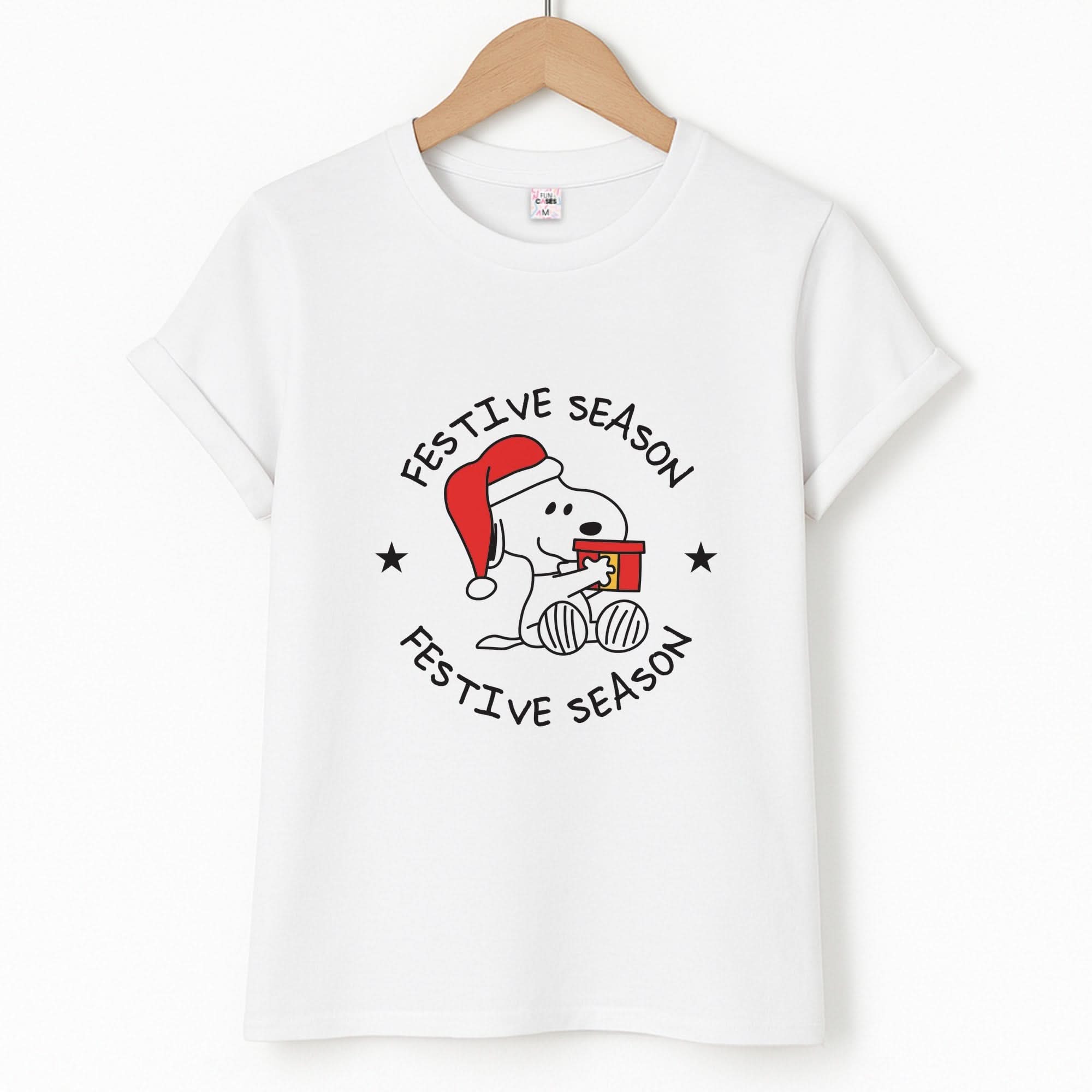 Cartoon Beagle Festive Season T-Shirt