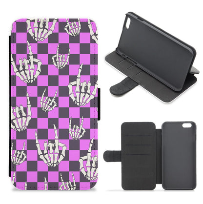 Rock On Skeleton Flip / Wallet Phone Case