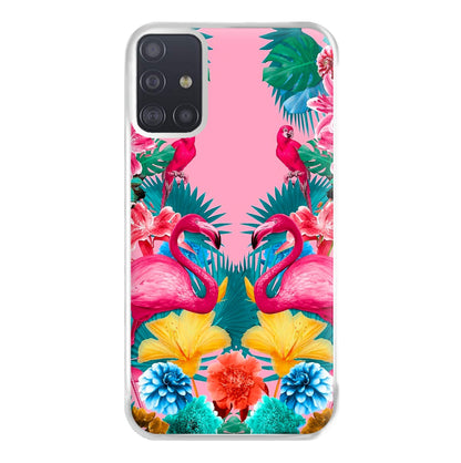 Flamingo and Tropical garden Phone Case