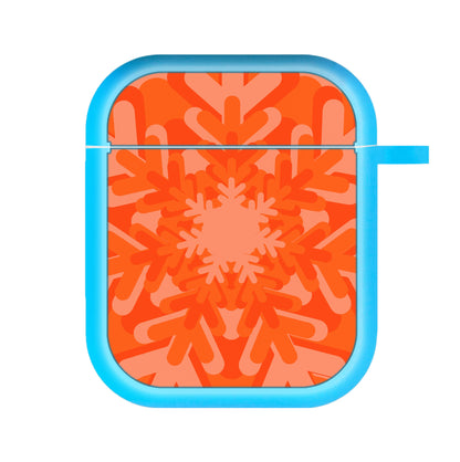 Orange - Colourful Snowflakes AirPods Case