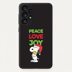 Peace, Love, Joy Christmas Cartoon Beagle Galaxy A53 Case