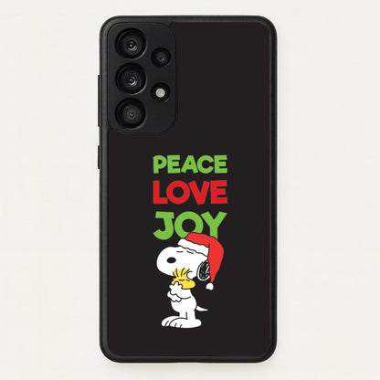 Peace, Love, Joy Christmas Cartoon Beagle Galaxy A53 Case
