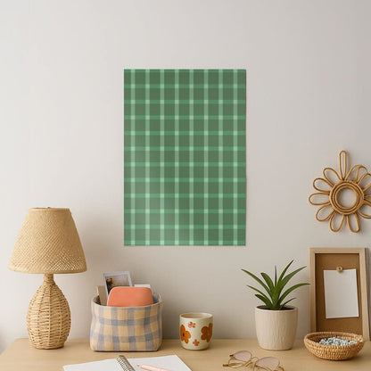 Dark Green Tartan Christmas Pattern Art Print