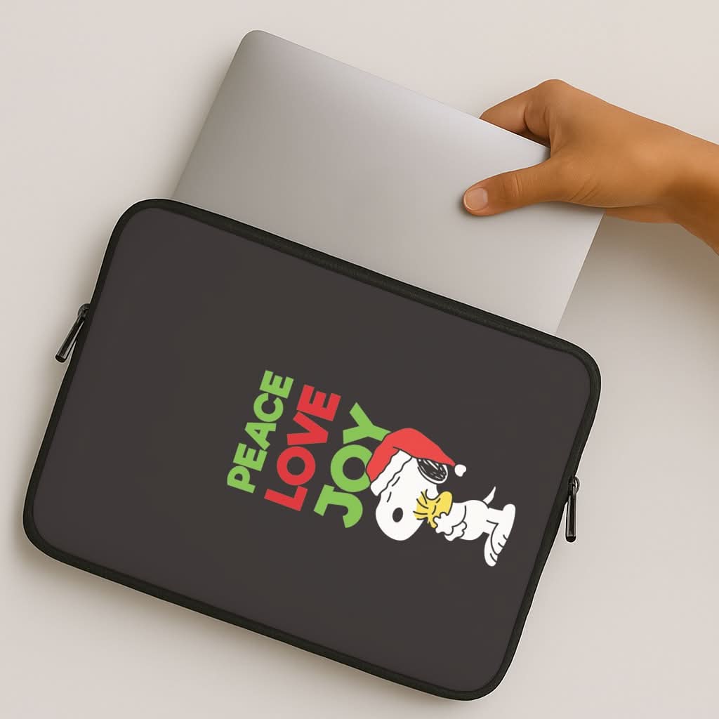 Peace, Love, Joy Christmas Cartoon Beagle MacBook Cover