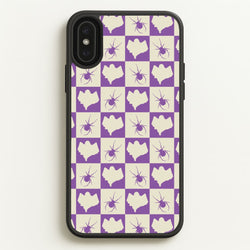 Spiders And Ghosts Checkered Pattern I iPhone XS Max Case