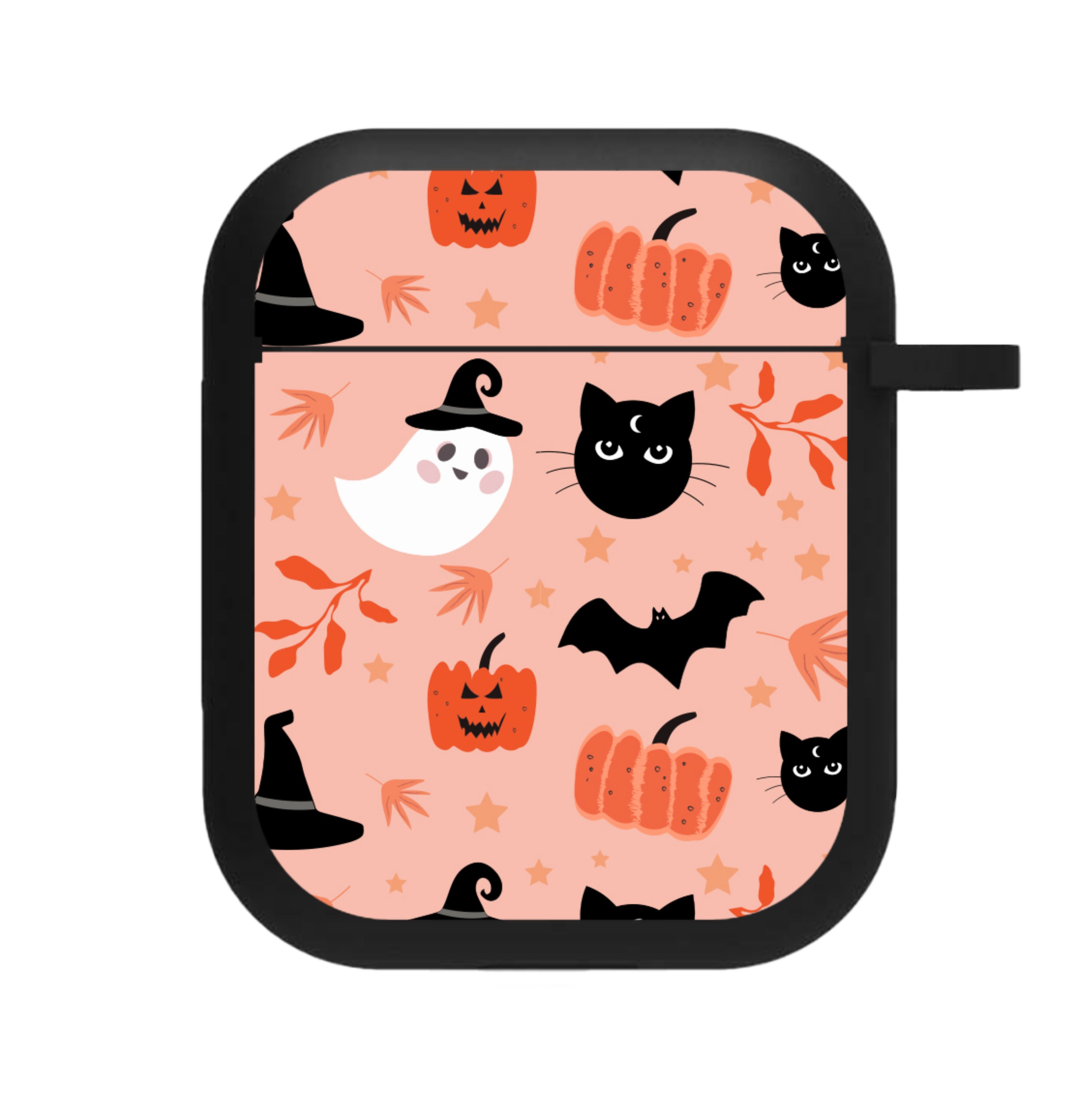 Pretty Pink Halloween Pattern AirPods Case