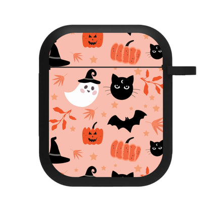 Pretty Pink Halloween Pattern AirPods Case