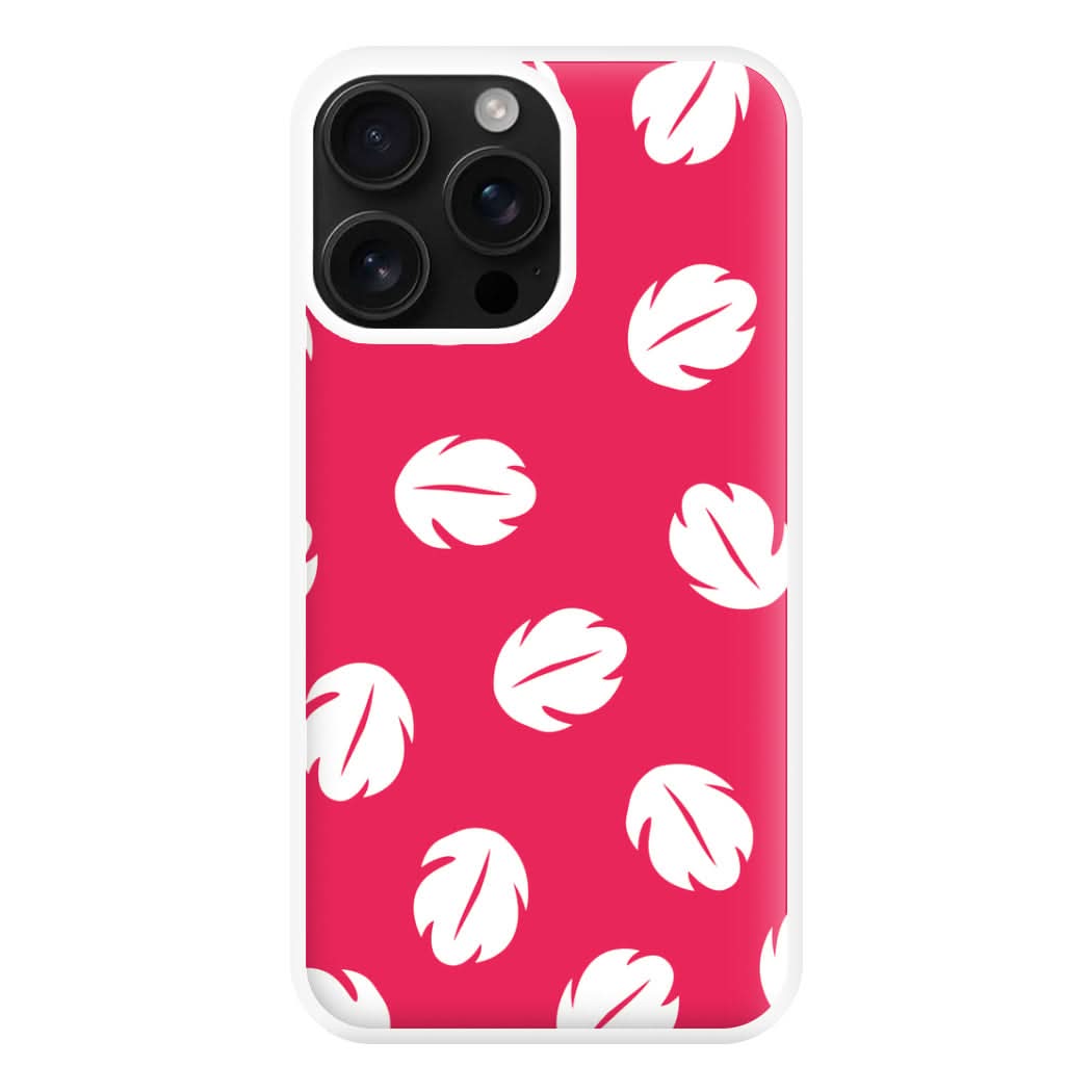 Red And White Cartoon Leaves Pattern Phone Case for Apple iPhone, Samsung Galaxy, Huawei and Google Pixel
