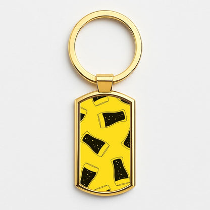 Pint Pattern Gold Keyring