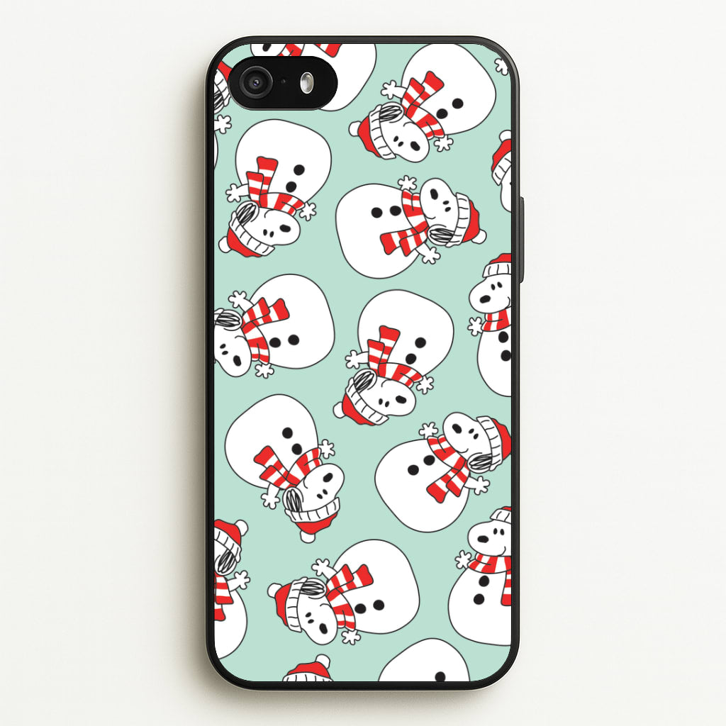 Cartoon Beagle Snowman Pattern iPhone 5 / 5s / SE 2016 Case