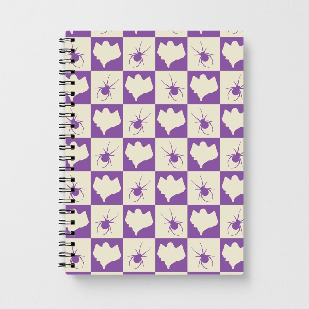 Spiders And Ghosts Checkered Pattern I Notebook