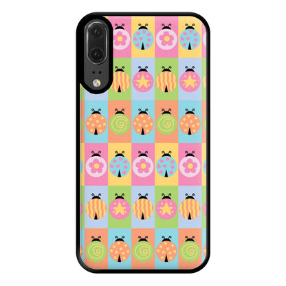 Cartoon Ladybugs Colourful Pattern Huawei P20 Case