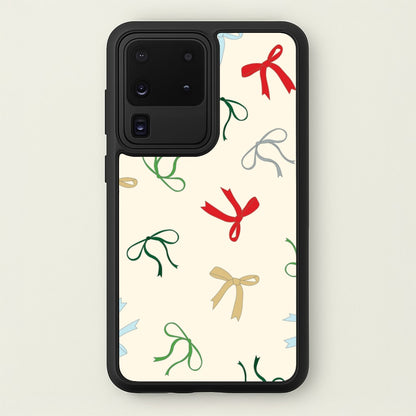 Coquette Christmas Bows Pattern Galaxy S20 Ultra Case