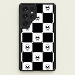 Checkered Skulls Pattern Galaxy S22 Ultra Case