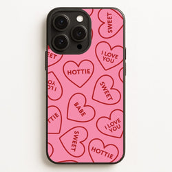 Quote Love Hearts Pattern iPhone 16 Pro Max Case