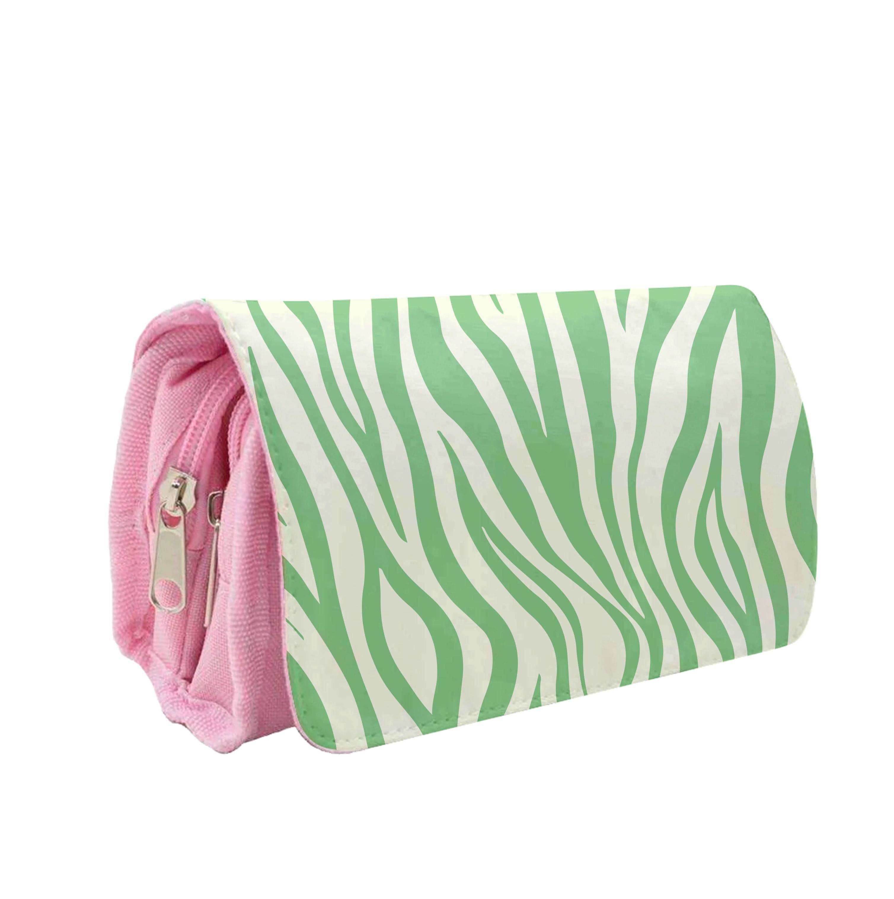 Green Zebra - Animal Patterns Pencil Case